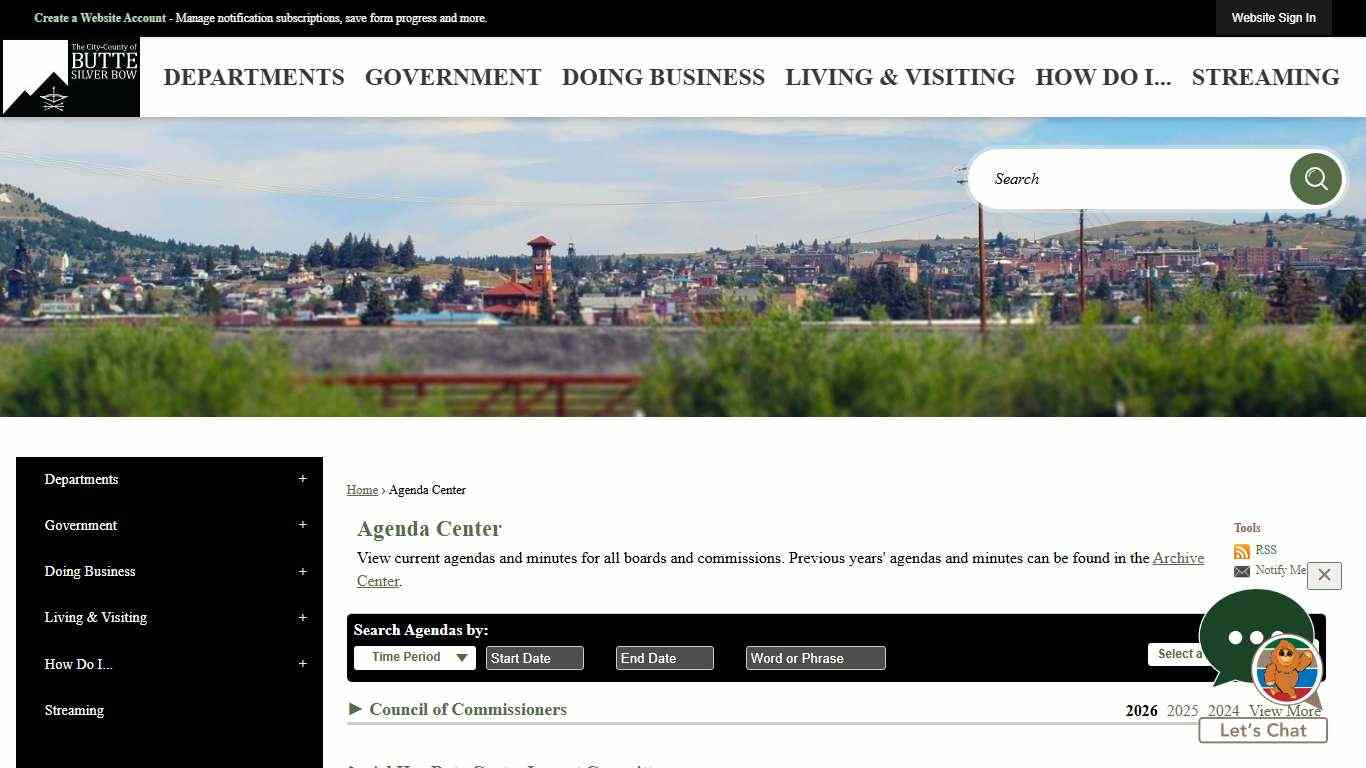 Agenda Center • City and County of Butte-Silver Bow, MT • Ci